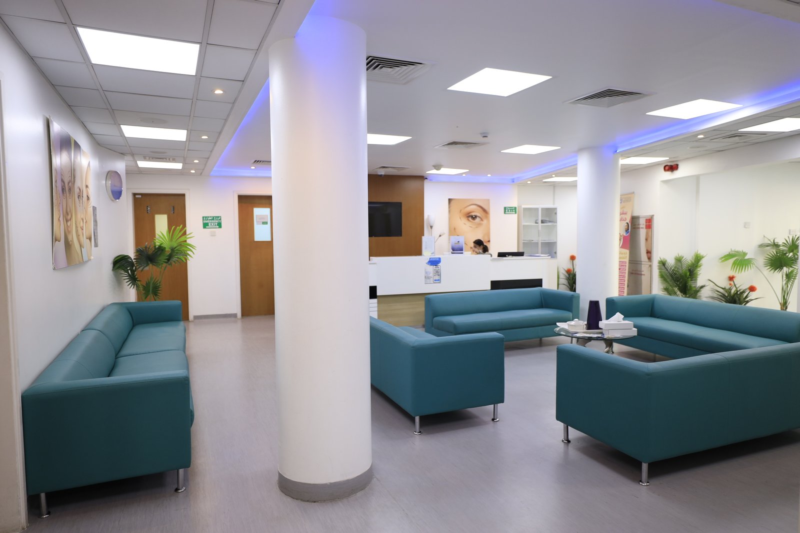 The main reception and lobby at Muscat Private Hospital